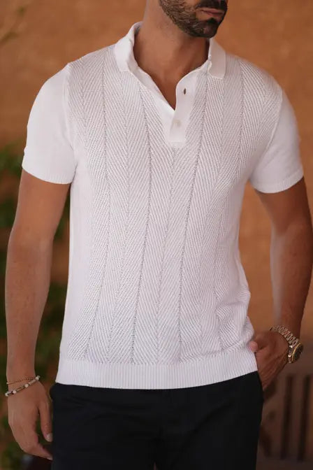 Knitted Textured Polo