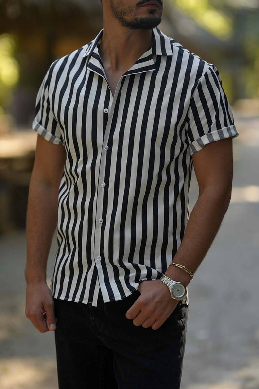 Nate Stripe Collared Button Up